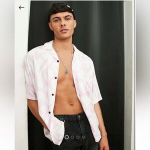 Only & Sons Oversized Revere Shirt in Flame Print in Lilac Winsome Orchid